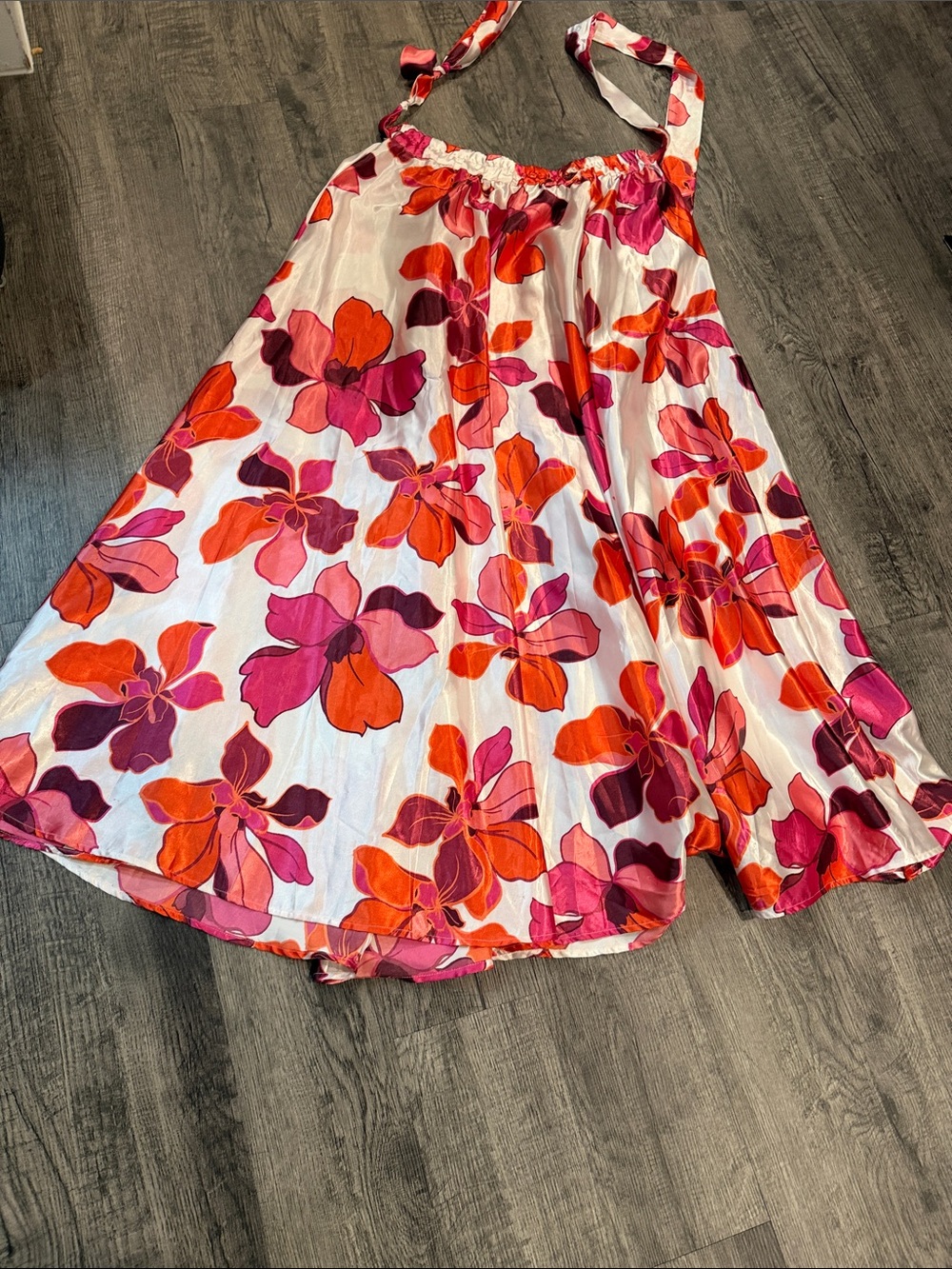 Sunset Floral Maxi Skirt in Pink & Orange